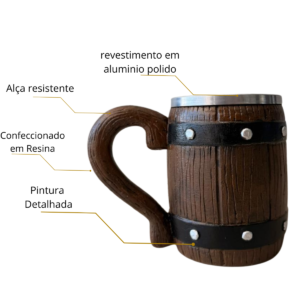 Caneca de Chopp Cerveja Barril 500 ML