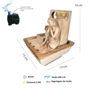 Fonte de Água Buda Jarrinho Betume