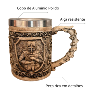 Caneca de Chopp Guerreiro Espada Betume 300 ML