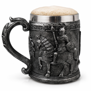 Caneca de Chopp Cerveja Guerreiro Cavalo 300 ML Prata