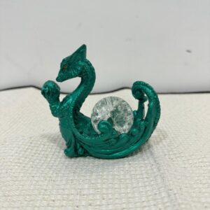 Incensário Dragão Porta Cristal – Verde Perolado