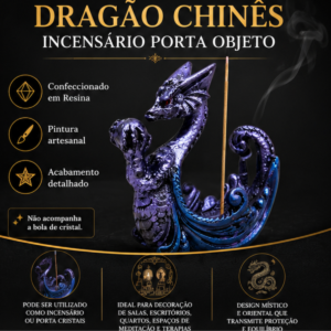 Incensário Dragão Porta Cristal – Roxo