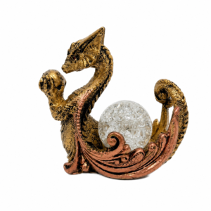 Incensário Dragão Porta Cristal – Ouro